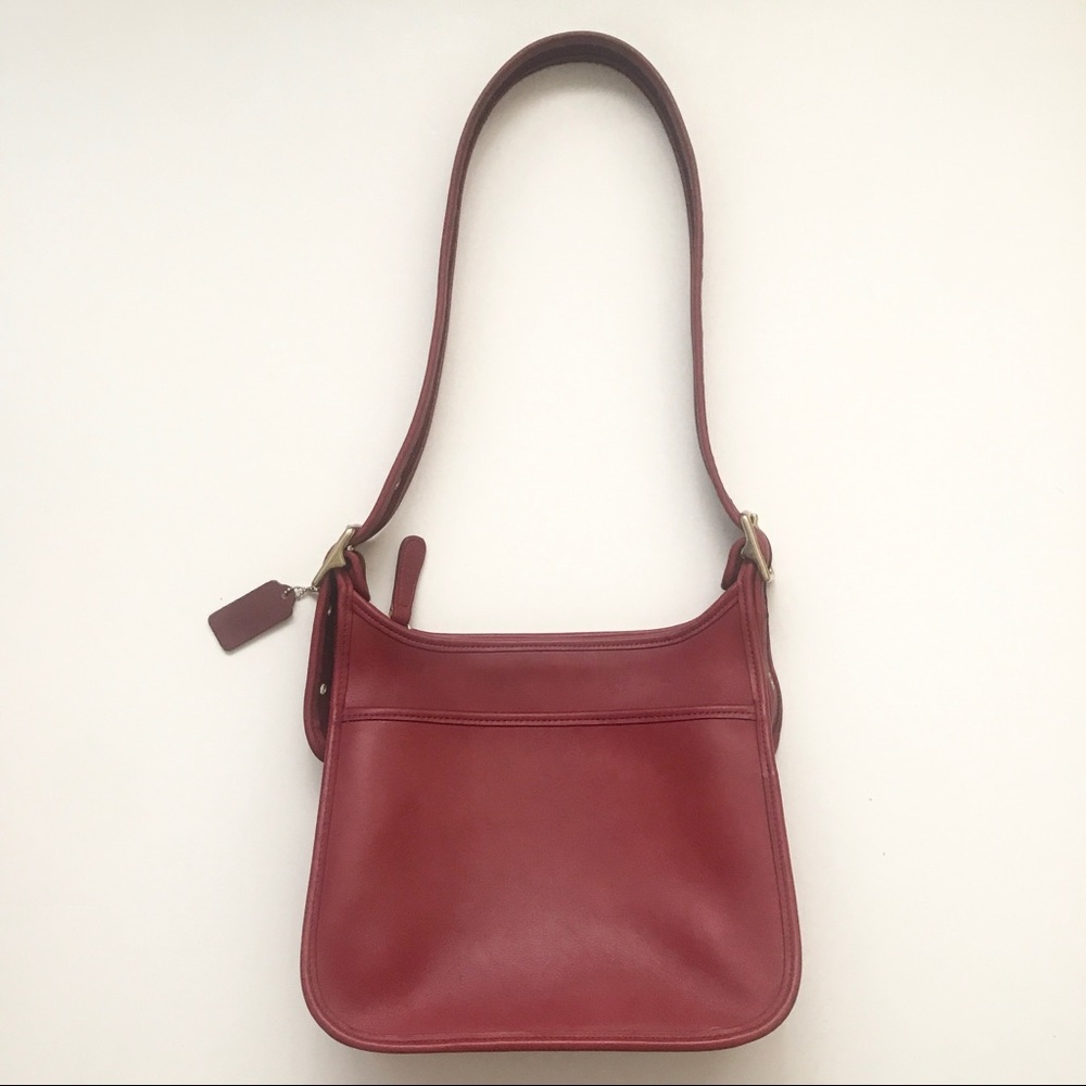 Vintage Coach Red 9966 Legacy Zip Shoulder Crossbody Bag Authentic Made in USA